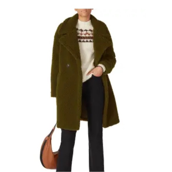 Faux Sherpa Coat Green - Picture 4 of 9